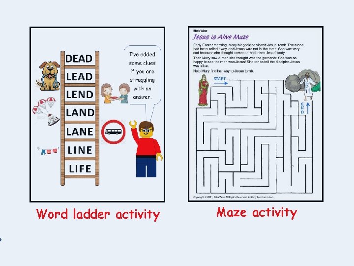 Word ladder activity Maze activity 