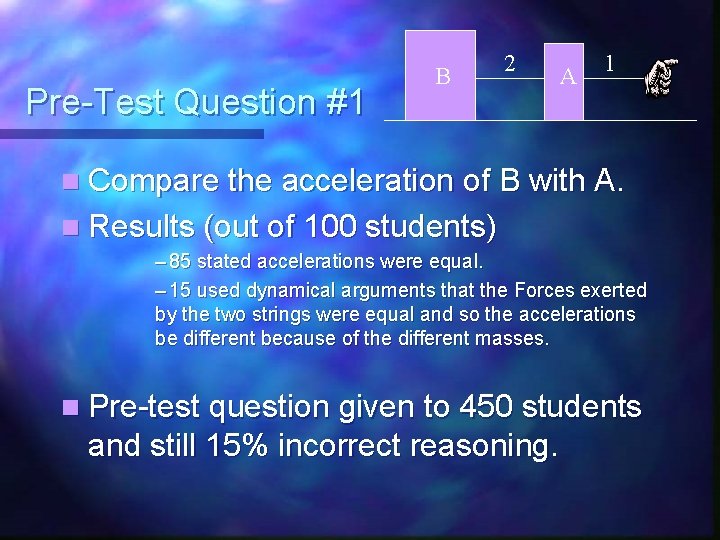 Pre-Test Question #1 B 2 A 1 n Compare the acceleration of B with