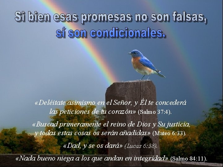  «Deléitate asimismo en el Señor, y Él te concederá las peticiones de tu