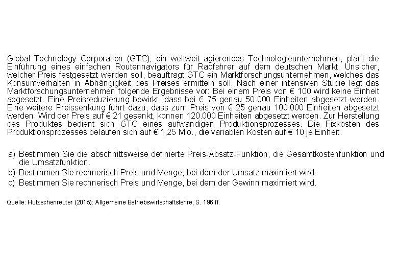 Global Technology Corporation (GTC), ein weltweit agierendes Technologieunternehmen, plant die Einführung eines einfachen Routennavigators