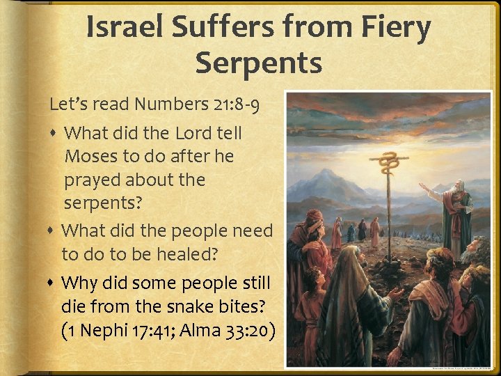 Numbers 21 Explained Israel and the Brass Serpent Primary 6 Lesson