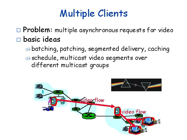 Multiple Clients Problem: multiple asynchronous requests for video o basic ideas o , batching,