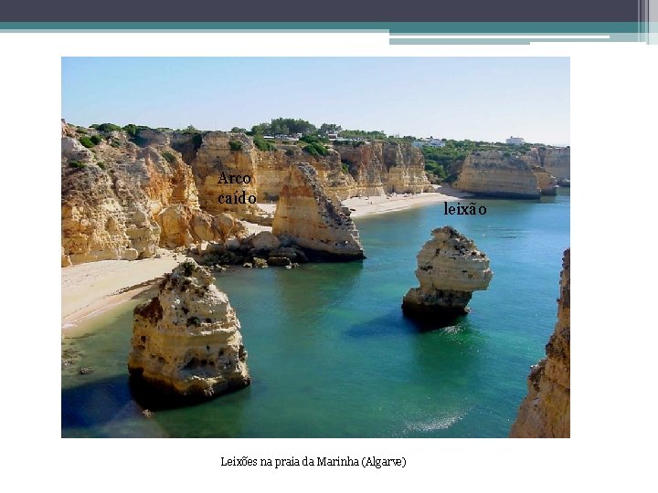 Arco caído Leixões na praia da Marinha (Algarve) leixão 