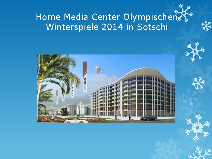 Home Media Center Olympischen Winterspiele 2014 in Sotschi 