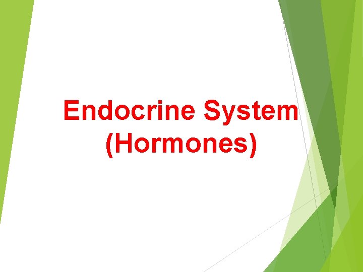 Endocrine System (Hormones) 