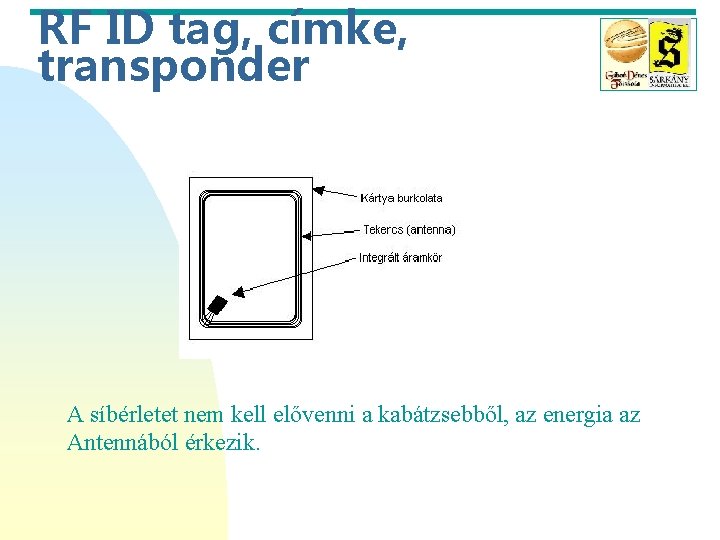 RF ID tag, címke, transponder A síbérletet nem kell elővenni a kabátzsebből, az energia