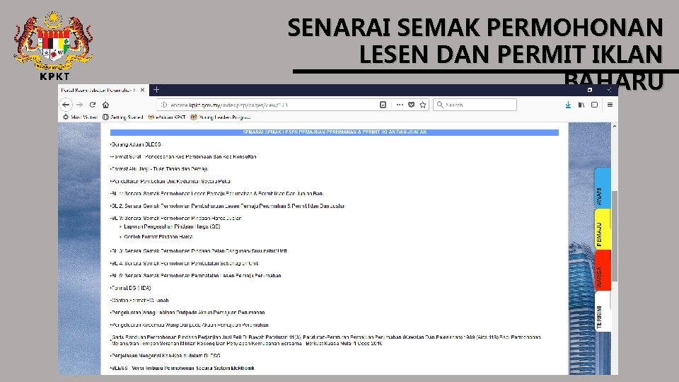 SENARAI SEMAK PERMOHONAN LESEN DAN PERMIT IKLAN BAHARU 