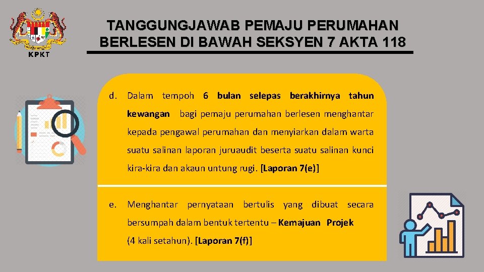 TANGGUNGJAWAB PEMAJU PERUMAHAN BERLESEN DI BAWAH SEKSYEN 7 AKTA 118 d. Dalam tempoh 6