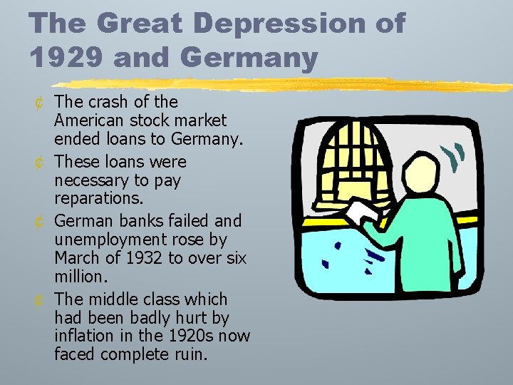The Great Depression of 1929 and Germany ¢ The crash of the American stock