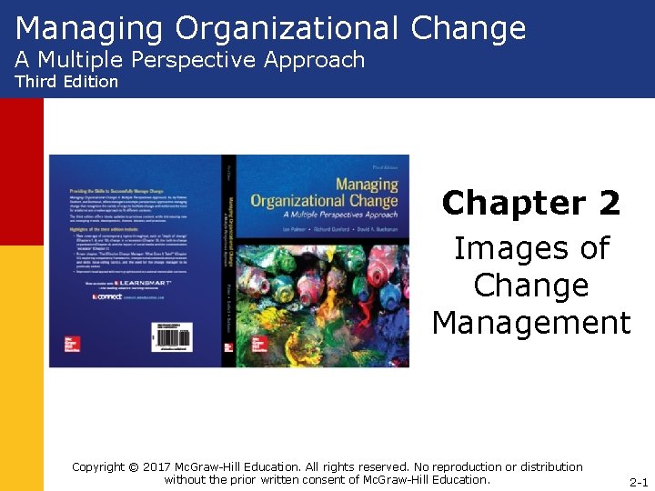 Managing Organizational Change A Multiple Perspective Approach Third Edition Chapter 2 Images of Change