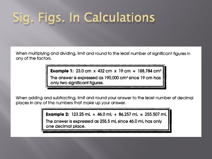 Sig. Figs. In Calculations 