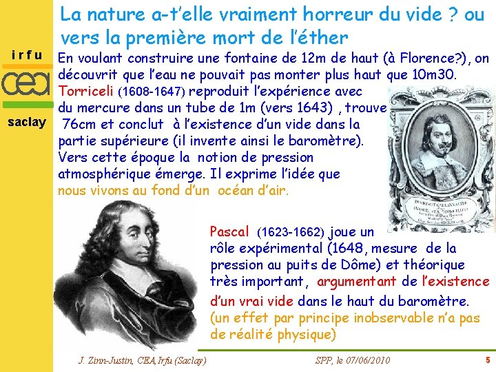 La nature a-t’elle vraiment horreur du vide ? ou vers la première mort de