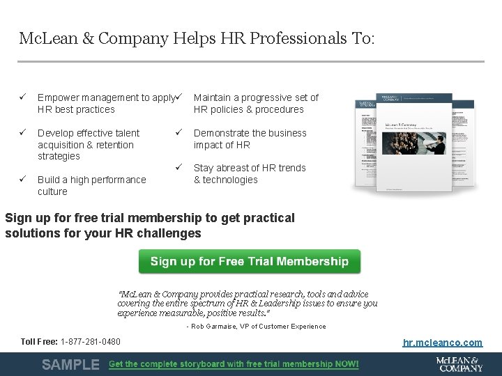 Mc. Lean & Company Helps HR Professionals To: ü Empower management to applyü HR