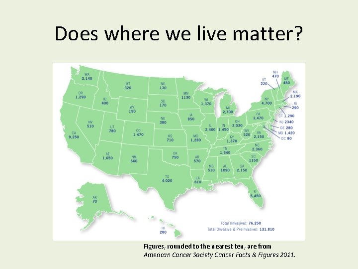Does where we live matter? Figures, rounded to the nearest ten, are from American