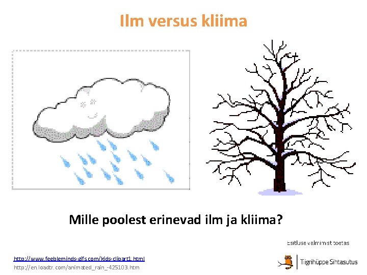 Ilm versus kliima Mille poolest erinevad ilm ja kliima? http: //www. feebleminds-gifs. com/kids-clipart 1.