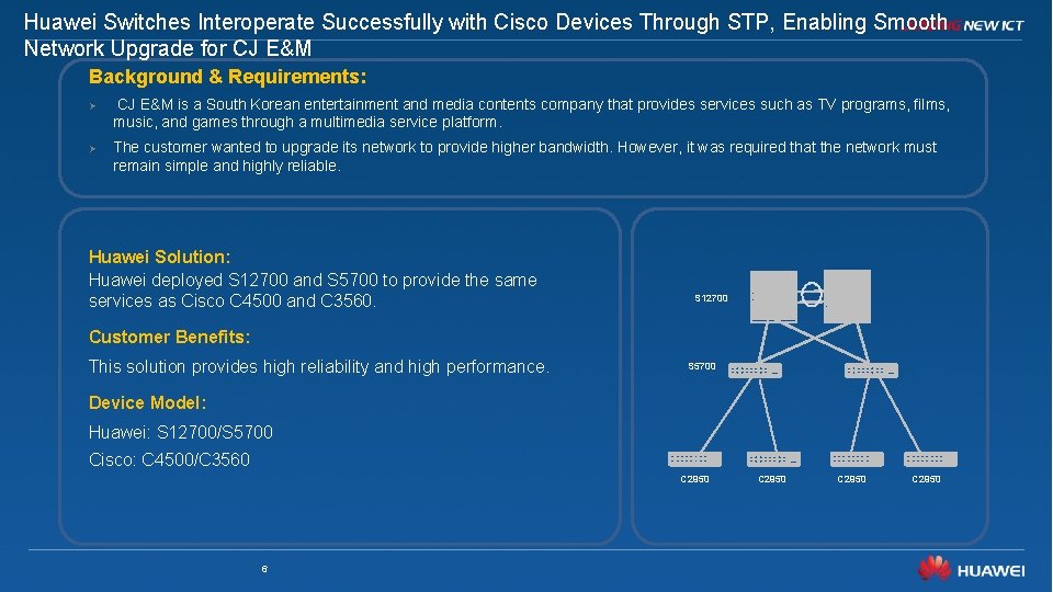 Huawei Switches Interoperate Successfully with Cisco Devices Through STP, Enabling Smooth Network Upgrade for