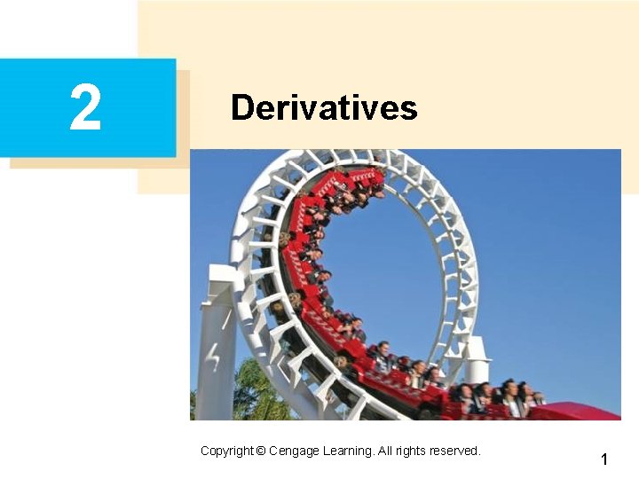2 Derivatives Copyright © Cengage Learning. All rights reserved. 1 