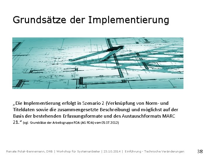 Grundsätze der Implementierung „Die Implementierung erfolgt in Szenario 2 (Verknüpfung von Norm- und Titeldaten