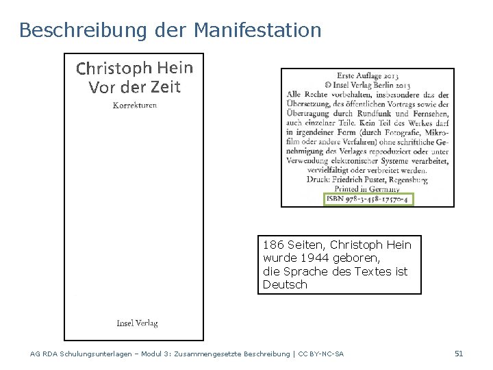 Beschreibung der Manifestation 186 Seiten, Christoph Hein wurde 1944 geboren, die Sprache des Textes