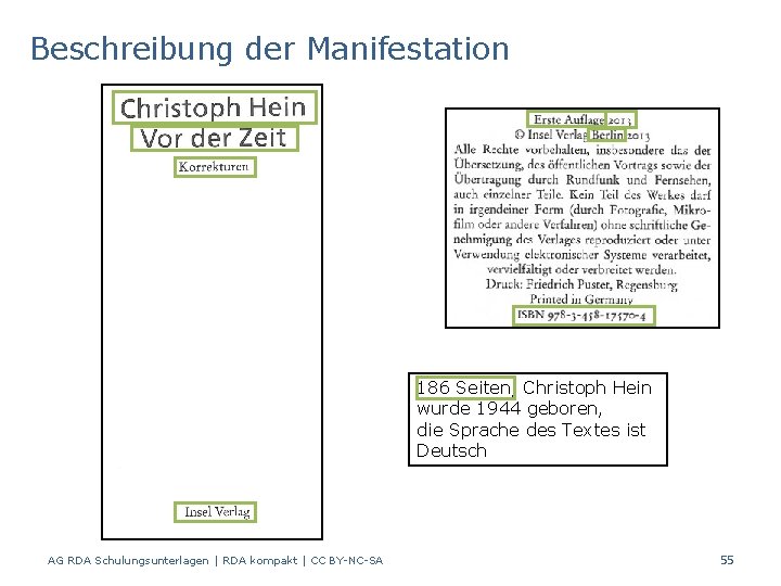 Beschreibung der Manifestation 186 Seiten, Christoph Hein wurde 1944 geboren, die Sprache des Textes