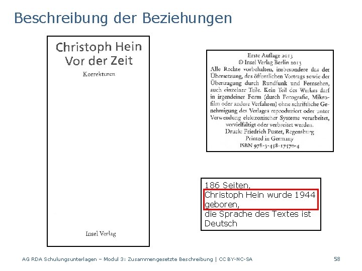 Beschreibung der Beziehungen 186 Seiten, Christoph Hein wurde 1944 geboren, die Sprache des Textes