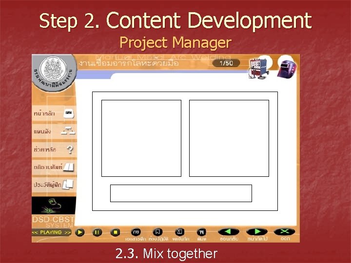 Step 2. Content Development Project Manager (8 lines or less) Text (8 line or
