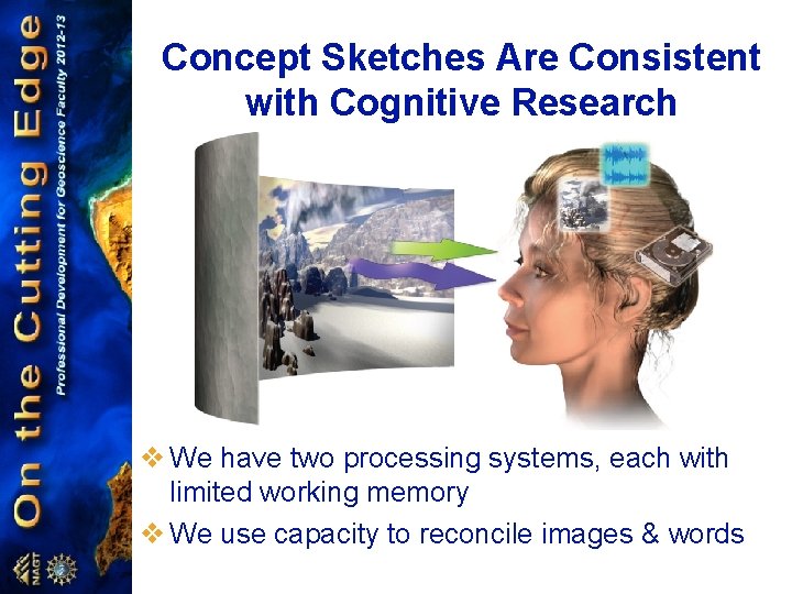 Concept Sketches Are Consistent with Cognitive Research v We have two processing systems, each
