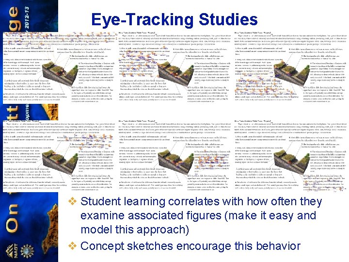 Eye-Tracking Studies v Student learning correlates with how often they examine associated figures (make