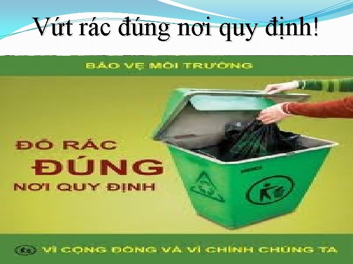 Vứt rác đúng nơi quy định! 