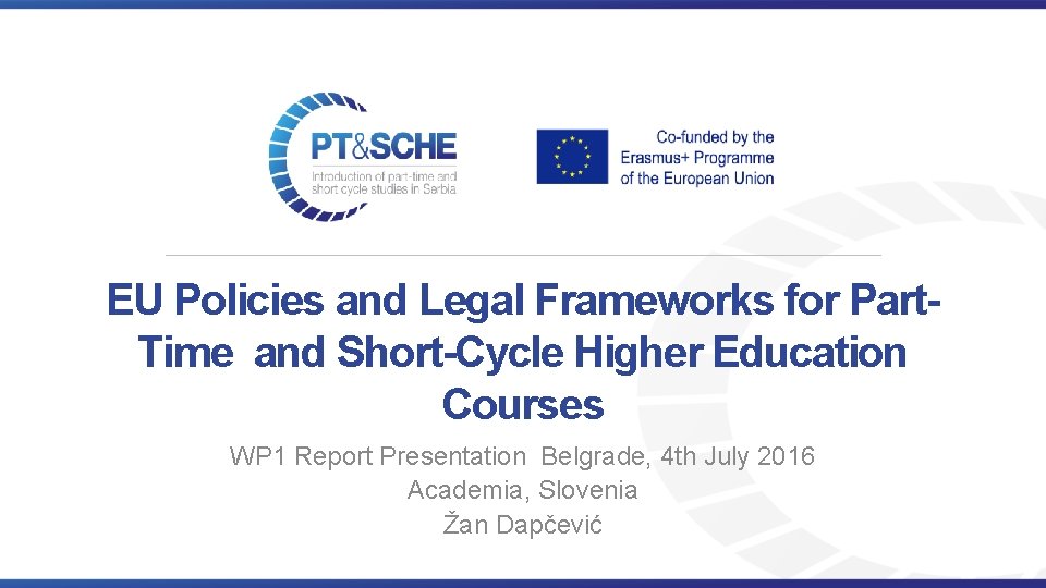 EU Policies and Legal Frameworks for Part Time