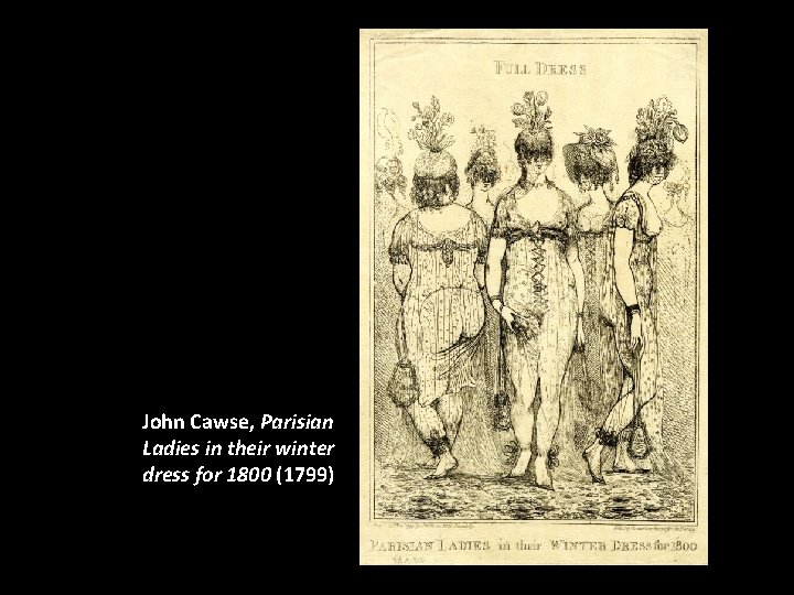 John Cawse, Parisian Ladies in their winter dress for 1800 (1799) 