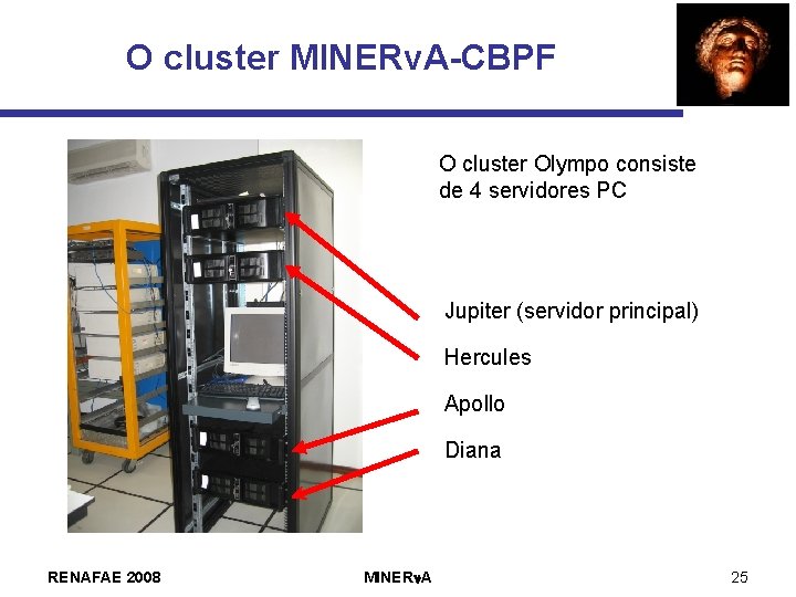 O cluster MINERv. A-CBPF O cluster Olympo consiste de 4 servidores PC Jupiter (servidor