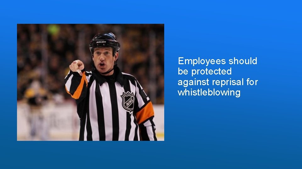 Employees should be protected against reprisal for whistleblowing 
