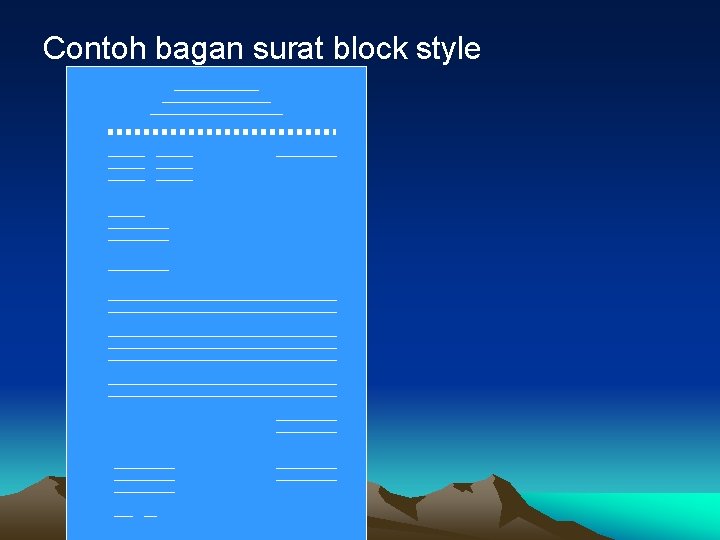 Contoh bagan surat block style 