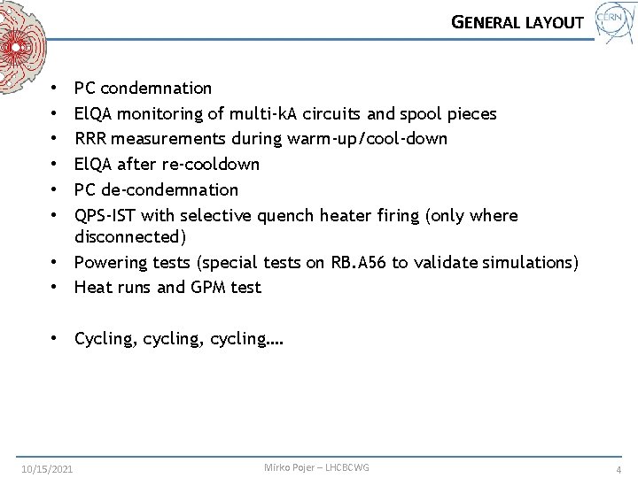 GENERAL LAYOUT PC condemnation El. QA monitoring of multi-k. A circuits and spool pieces