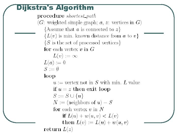 Dijkstra's Algorithm 