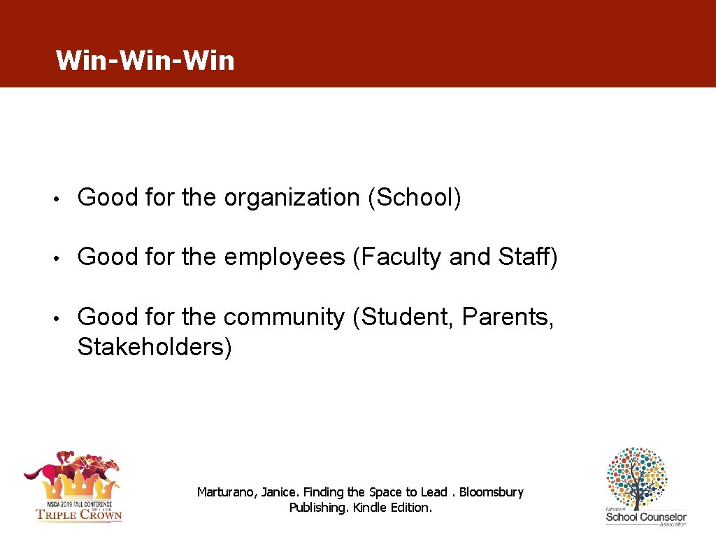 Win-Win • Good for the organization (School) • Good for the employees (Faculty and