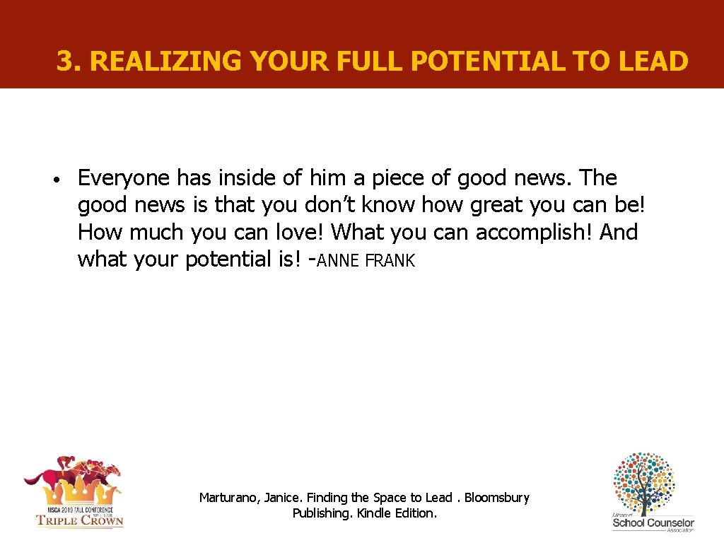 3. REALIZING YOUR FULL POTENTIAL TO LEAD • Everyone has inside of him a