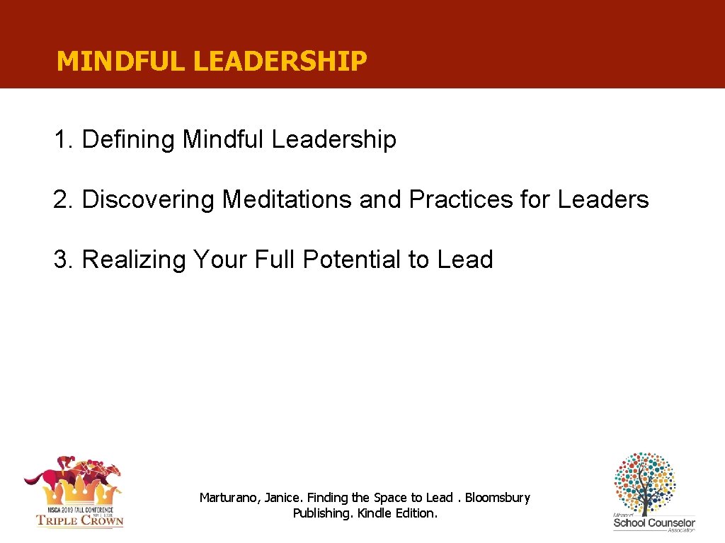 MINDFUL LEADERSHIP 1. Defining Mindful Leadership 2. Discovering Meditations and Practices for Leaders 3.