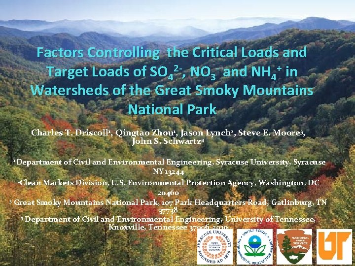 Factors Controlling the Critical Loads and Target Loads of SO 42 -, NO 3