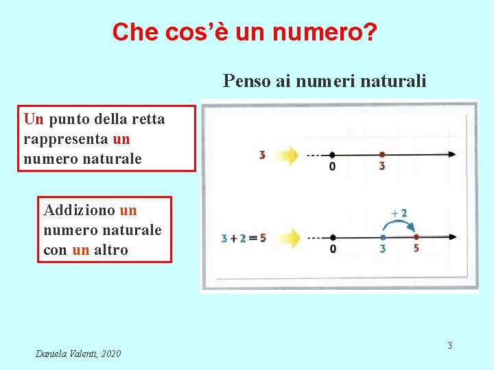 Che cos’è un numero? Penso ai numeri naturali Un punto della retta rappresenta un