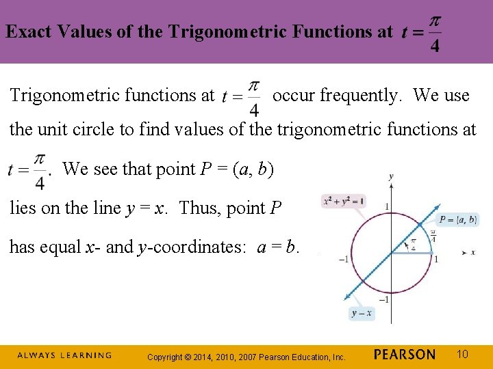 Exact Values of the Trigonometric Functions at Trigonometric functions at occur frequently. We use