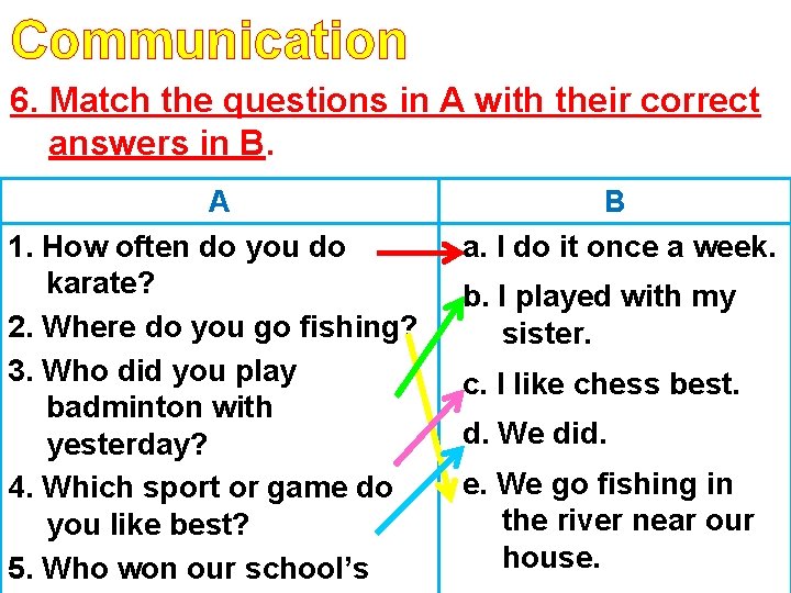 ENGLISH 6 Welcome to our English class Unit