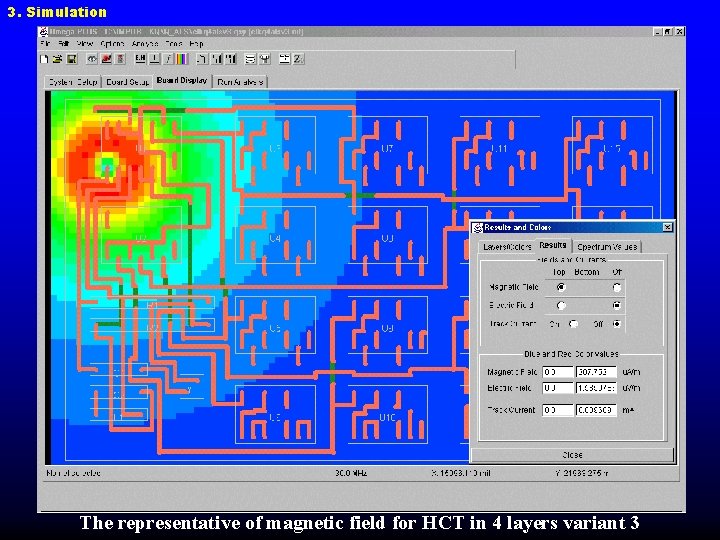 3. Simulation The representative of magnetic field for HCT in 4 layers variant 3