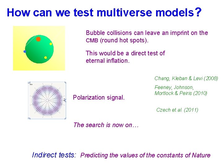 How can we test multiverse models? Bubble collisions can leave an imprint on the