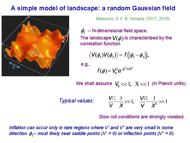 A simple model of landscape: a random Gaussian field Masoumi, A. V. & Yamada