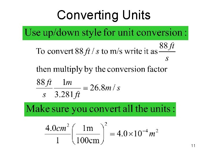 Converting Units 11 