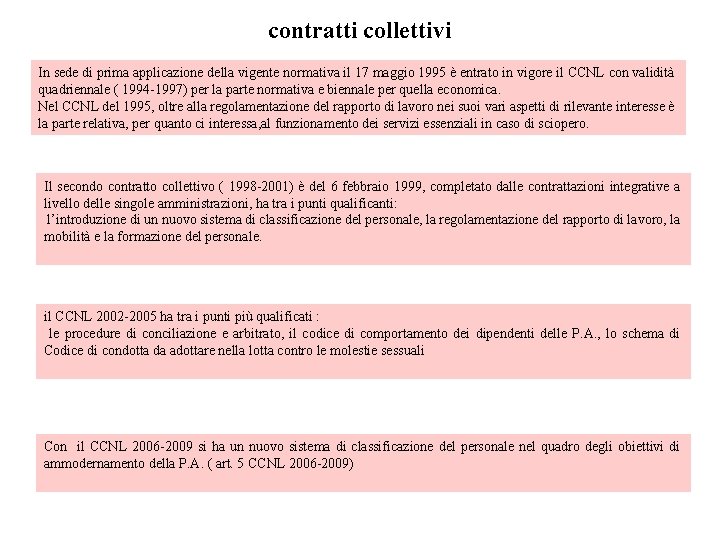contratti collettivi In sede di prima applicazione della vigente normativa il 17 maggio 1995