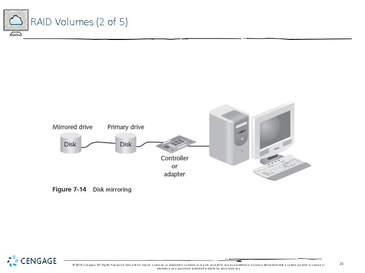 RAID Volumes (2 of 5) © 2018 Cengage. All Rights Reserved. May not be