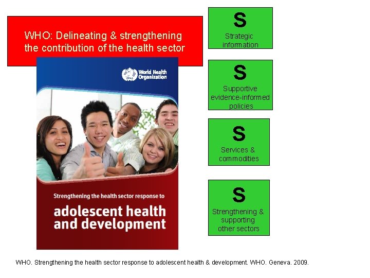 WHO: Delineating & strengthening the contribution of the health sector S Strategic information S